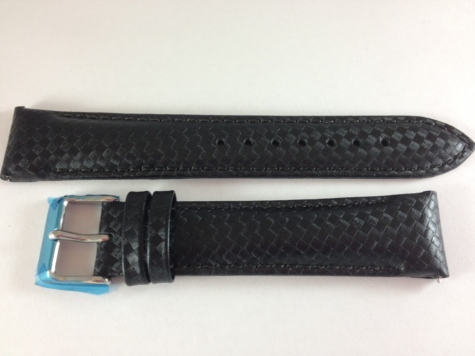Black Carbon Fiber Strap with Black Stitching
