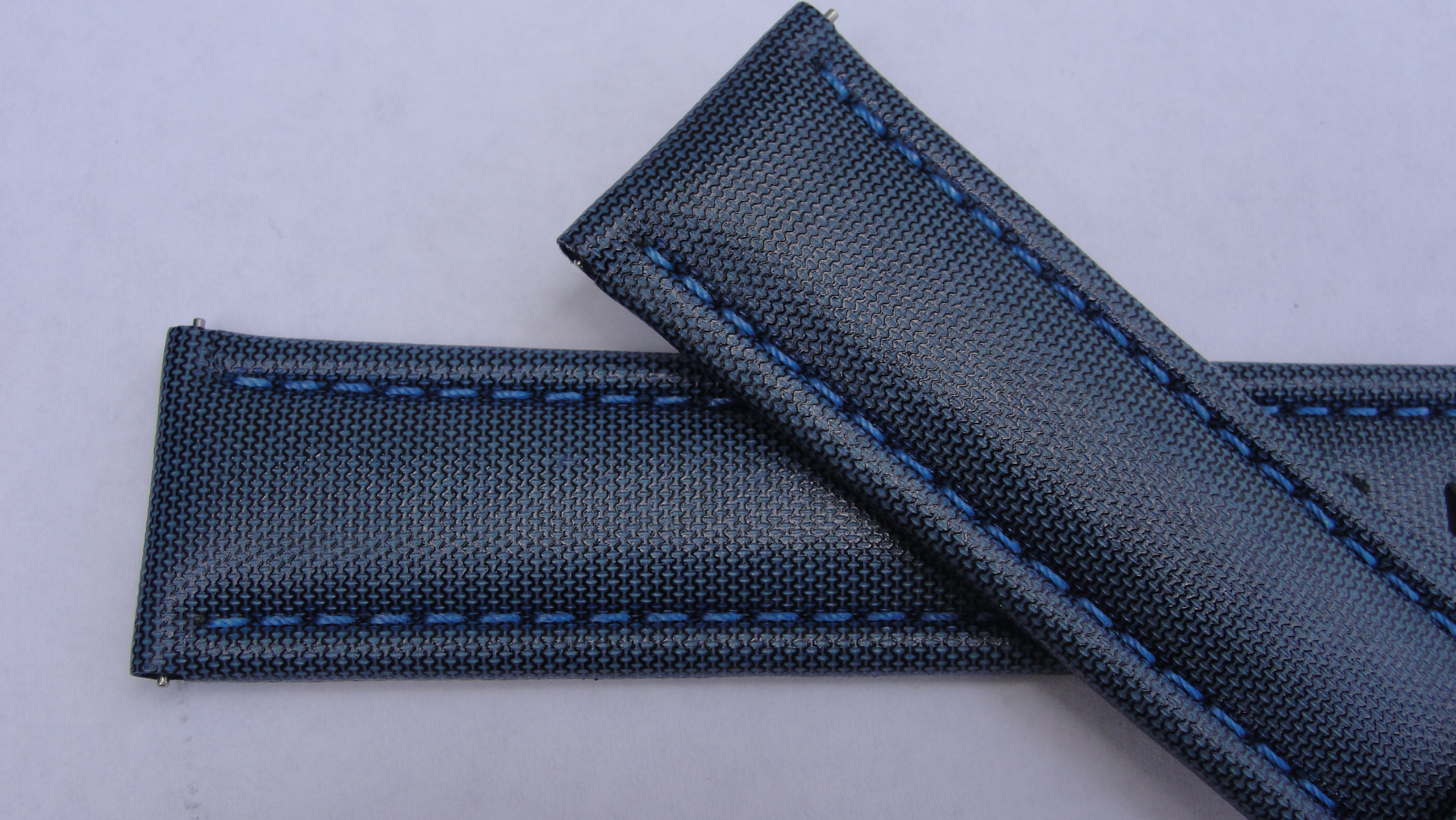 Blue Sailcloth Strap with Blue Stitching
